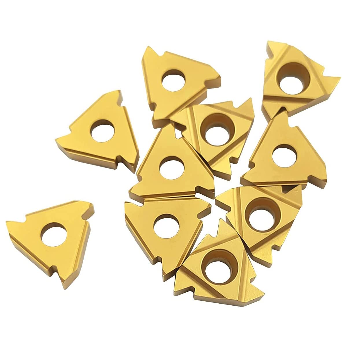 10PCS 16ER AG60 / 16IR AG60 CNC Lathe Indexable Threading Carbide Turning Insert Blade (16IR AG60)