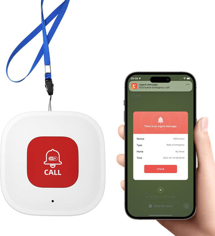 WiFi Caregiver Call Button for Elderly at Home with App Notification