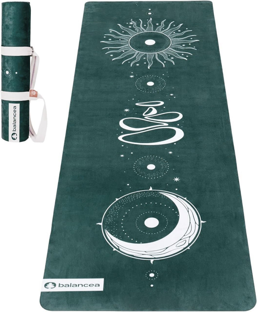 Yoga Mat With Strap 5mm Non Slip Suede & TPE - Eco-Friendly Fitness & Exercise Mat for Home Gym, Pilates, Hot Yoga