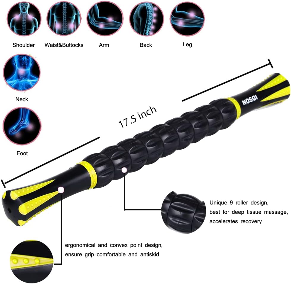 Muscle Roller Stick for Athletes- Body Massage Sticks Tools-Muscle Roller Massager for Relief Muscle