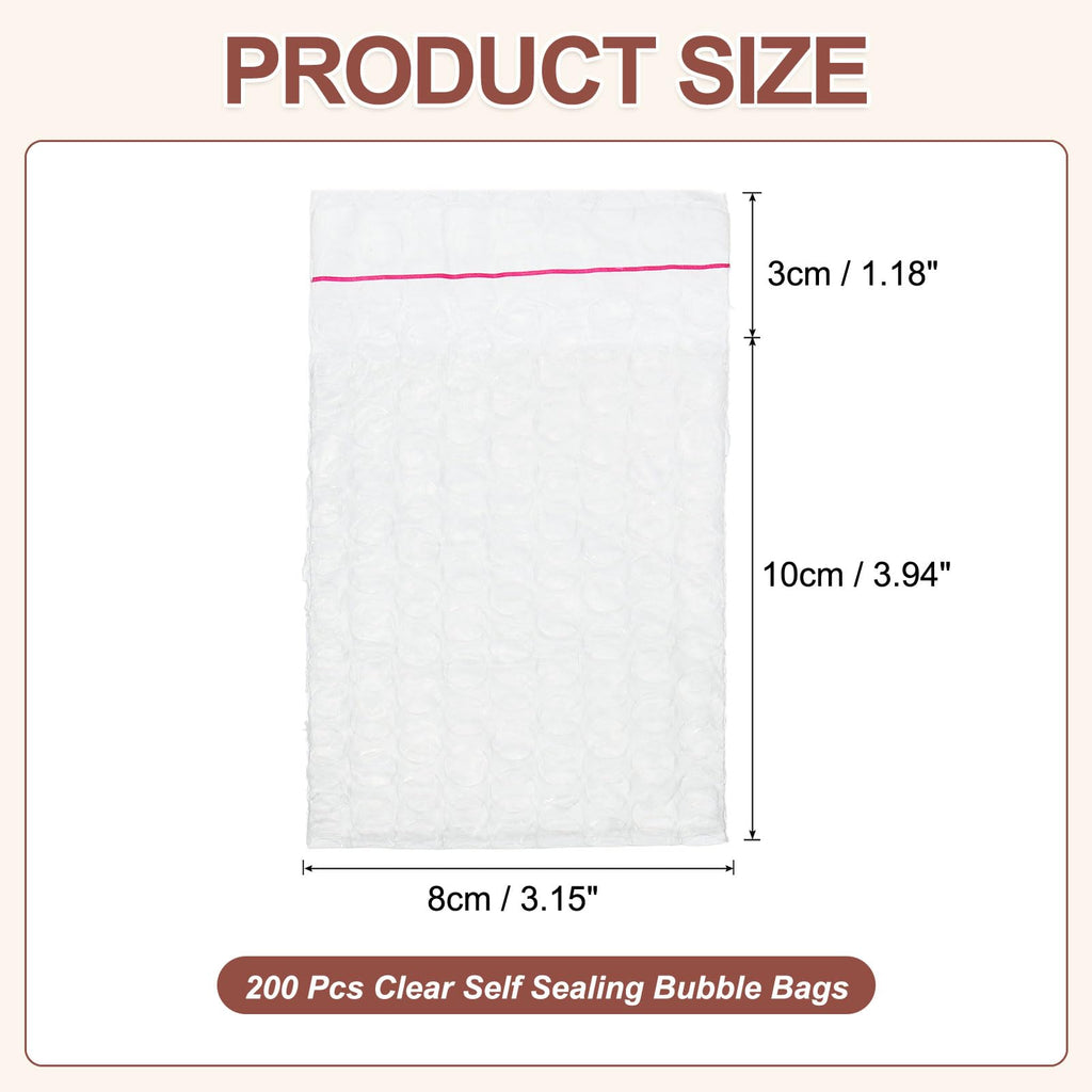 Clear Self Sealing Bubble Bags 3.1"x3.9" 200Pcs Bubble Pouches