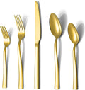 Gold Silverware Set for 8, 40 Pieces Flatware Set Stainless Steel