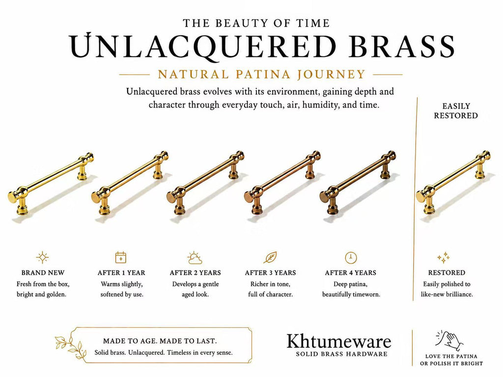 Handmade 100% Solid Real Brass Unlacquered Brass Cabinet Pulls