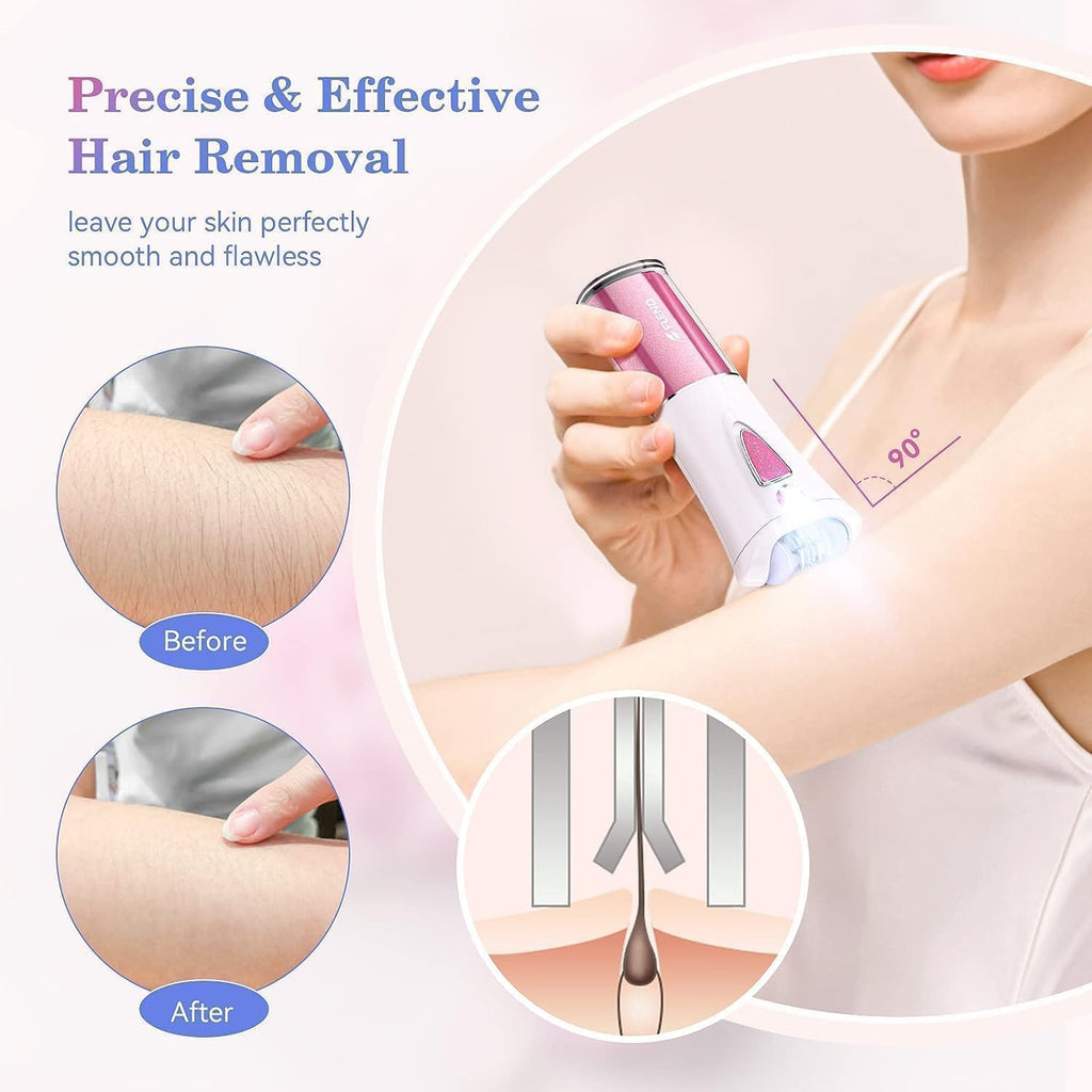 Epilator for Women, Mini Epilators Hair Remover for Women with LED Light, Smooth Hair Removal, Suitable for Face