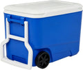 38 Quart Hard Sided Insulated Ice Chests, with Wheels and Handle, Portable Camping Cooler Box, Suitable for Picnics