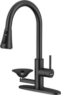 Kitchen Faucet with Glass Rinser, Pull Down Sparyer, 3 Water Modes