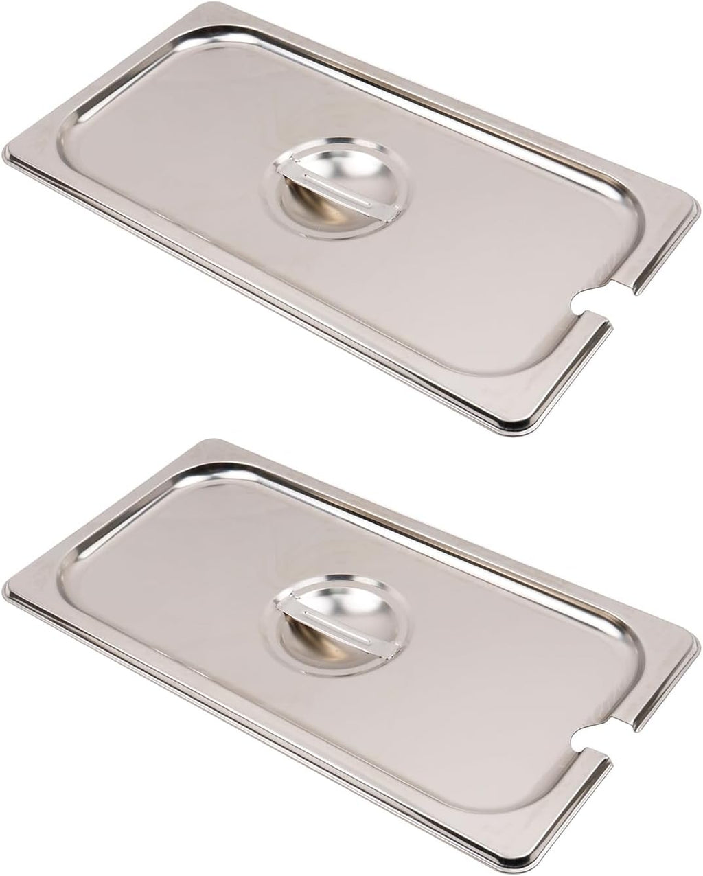 2PCS Stainless Steel 1/3 Size Steam Table Pan Covers
