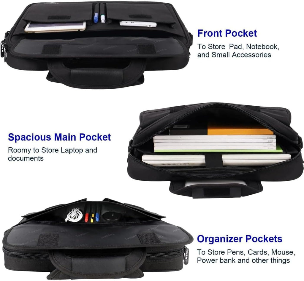 Laptop Bag 15.6 Inch, Business Briefcase Gifts for Men Women, Water Resistant Messenger Shoulder Bag with Strap