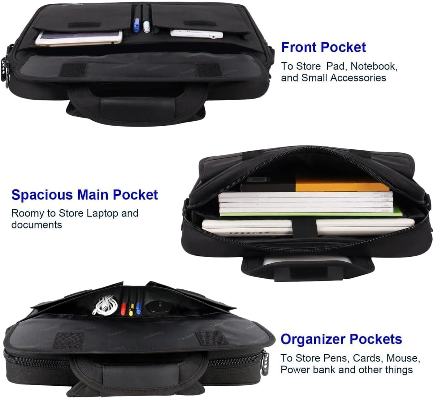 Laptop Bag 15.6 Inch, Business Briefcase Gifts for Men Women, Water Resistant Messenger Shoulder Bag with Strap