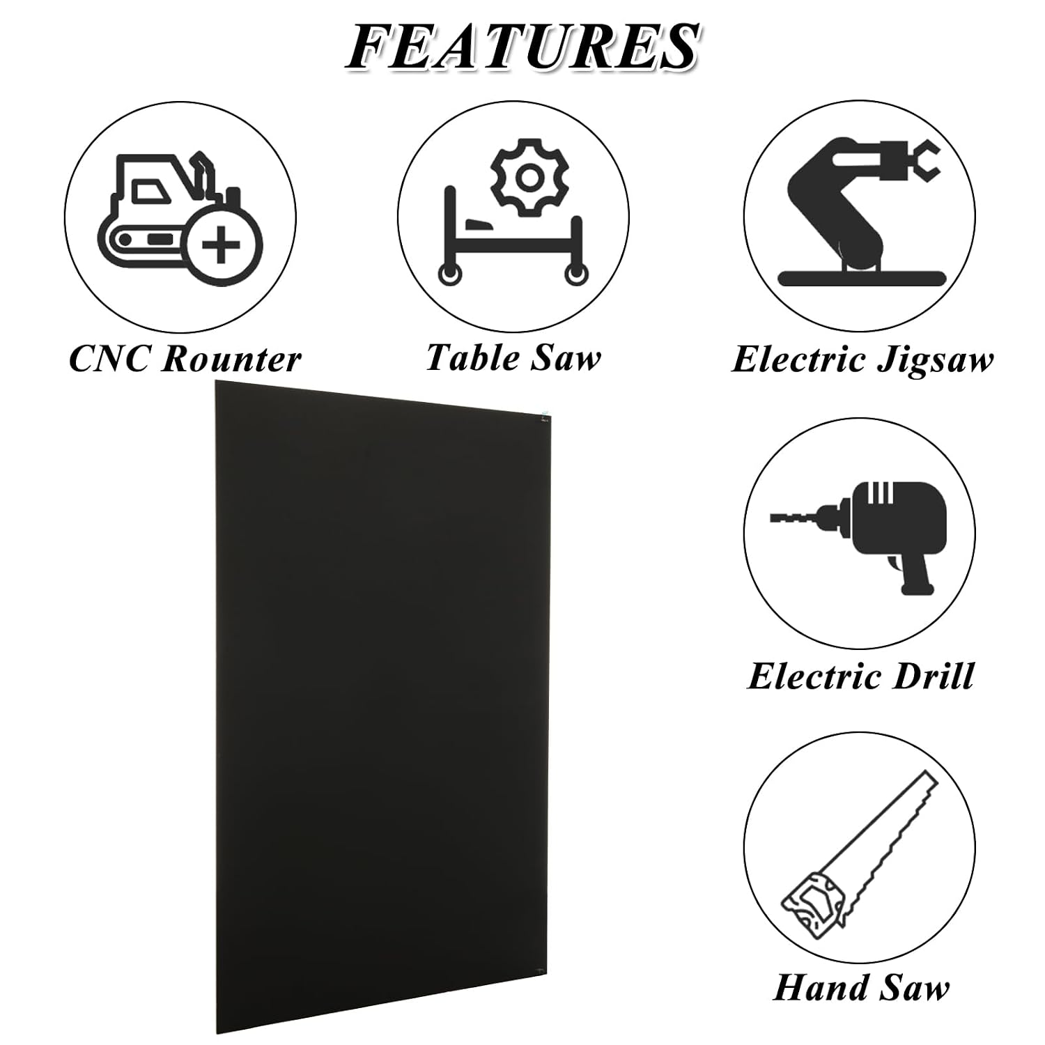 3 Pack 5052 Anodized Aluminum Sheet Metal 12 x 8 x 1/32 Inch Black Rectangle Aluminum Metal Plate Engraving Blanks