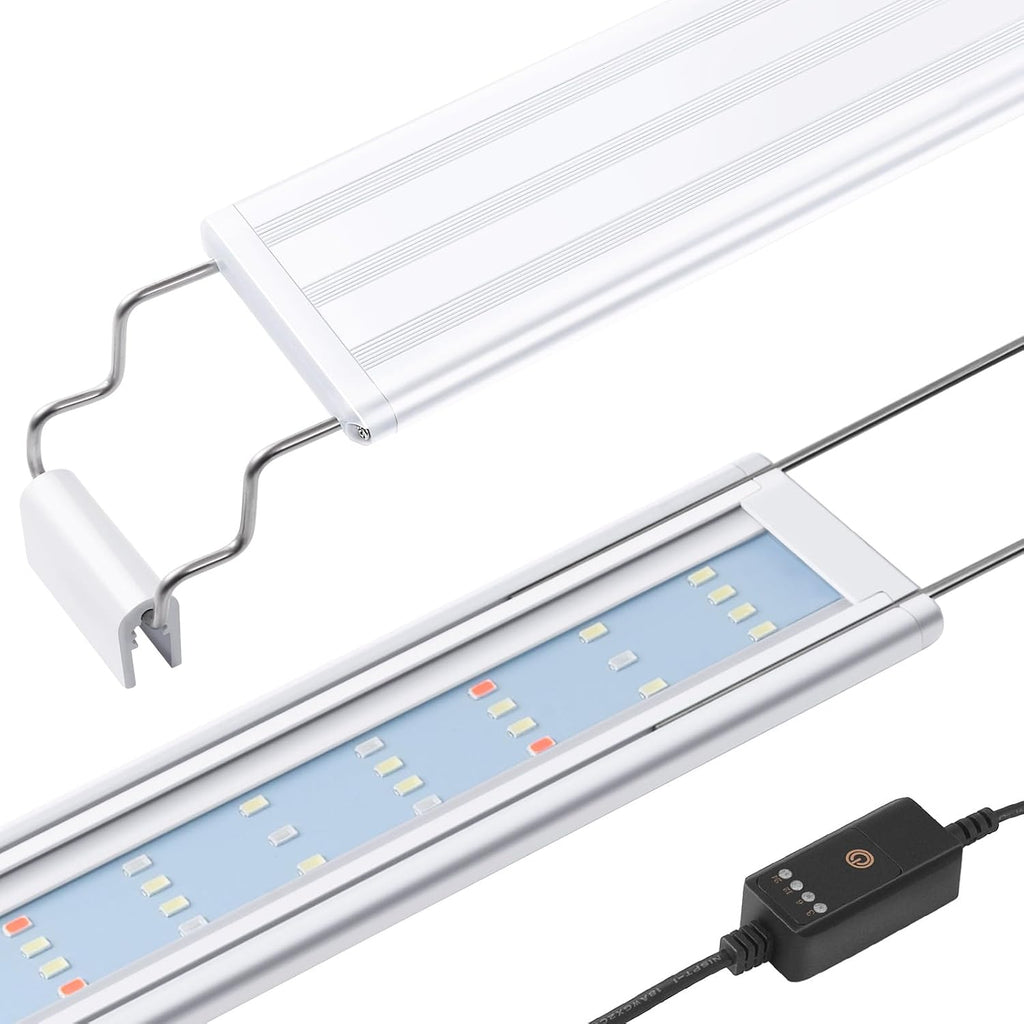 Full Spectrum LED Aquarium Light – 16-24” Classic Fish Tank Light with Timer, Aquarium Plant Light with Stable