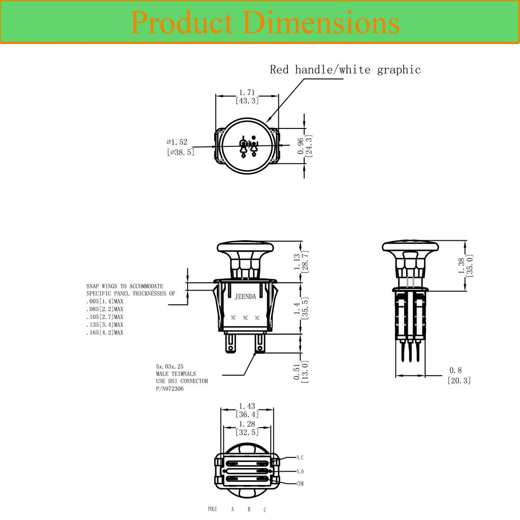 Blade Clutch PTO Switch 00522100 01545600 Compatible with Ariens Gravely ProMaster PM100 EZR 1540 1542 1648 1740 1742