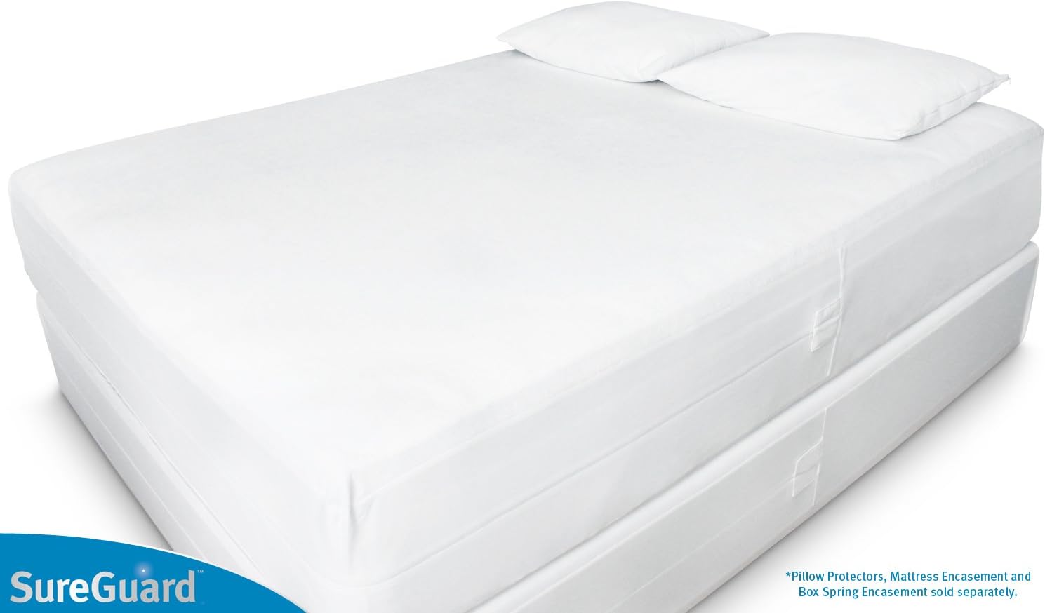 Queen (13-16 in. Deep) SureGuard Mattress Encasement - 100% Waterproof, Bed Bug Proof, Hypoallergenic - Premium