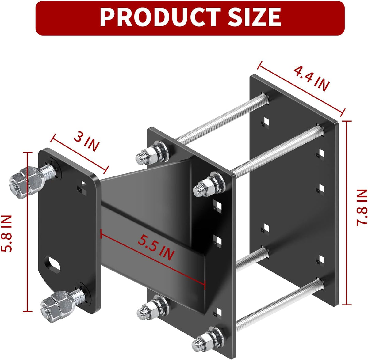 Trailer Spare Tire Mount for Utility,Spare Tire Carrier,Heavy Duty Holds up to 160 Lbs, Fits 4 & 5 & 6 Lugs Wheels on