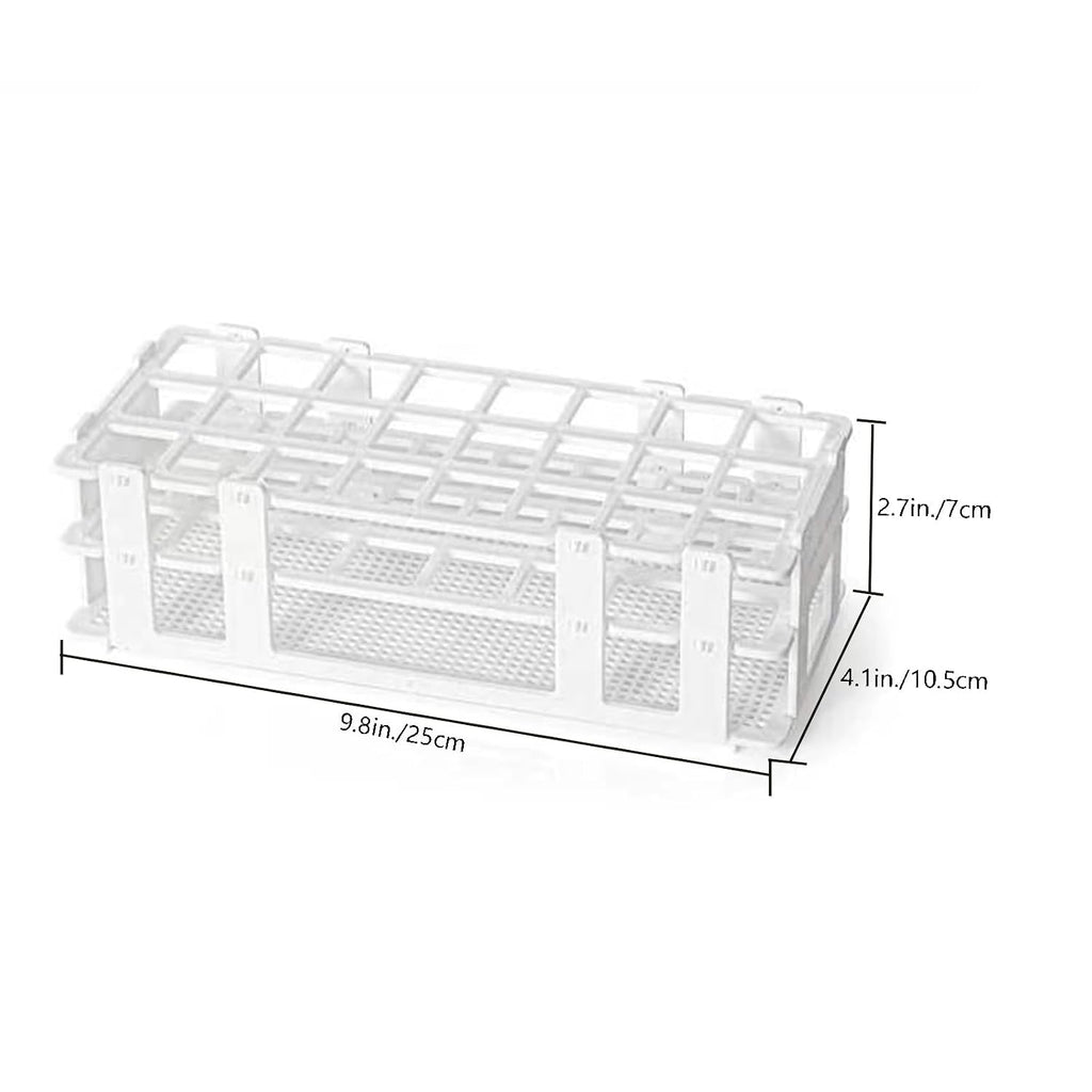Glass Test Tube Set 24pcs 80ml Glass Test Tubes 25 x 200mm with Cork Stoppers and 1pcs 24 Holes Plastic Tubes Rack