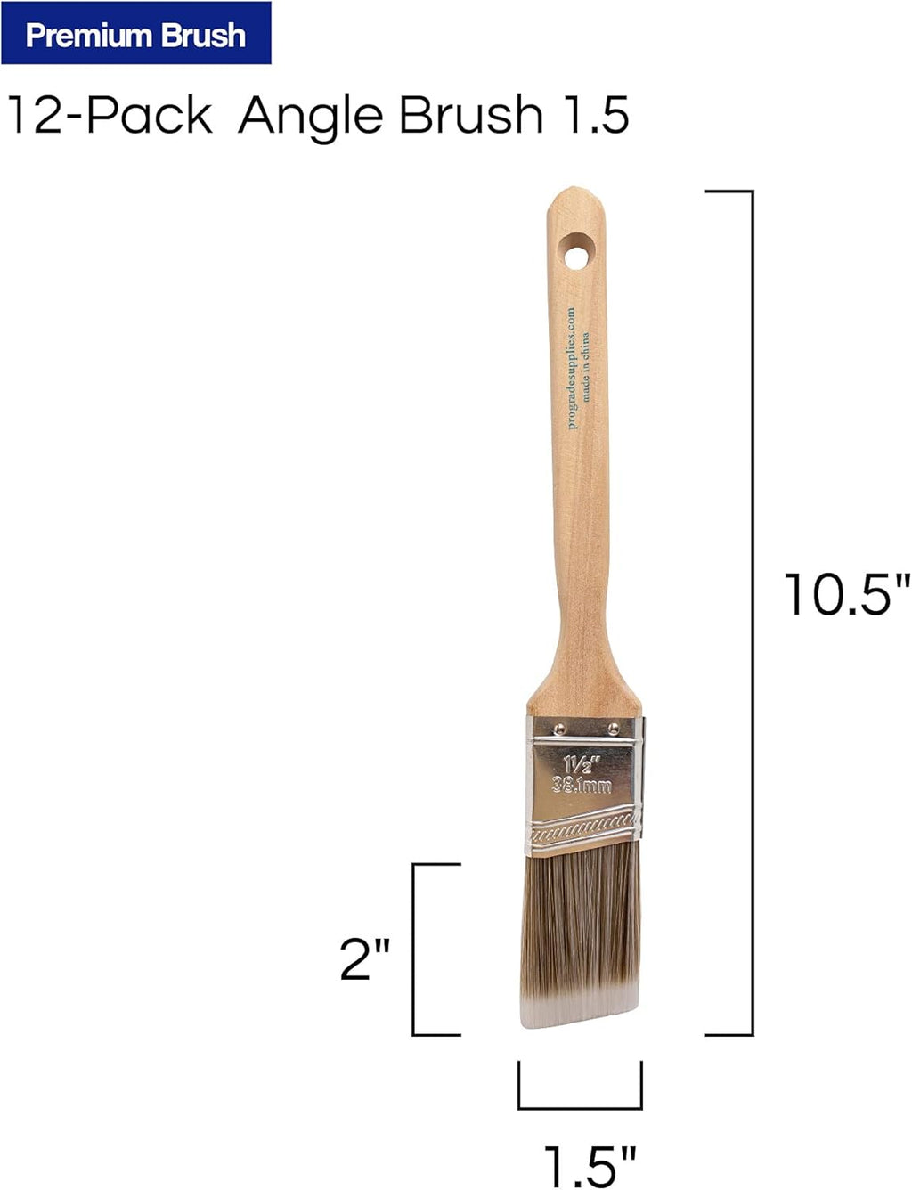 Paint Brushes - 12Ea 1.5" Angle Brushes