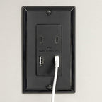 Maxxima USB Receptacle Outlet, 4.8A USB C/A USB Charging Ports, Black
