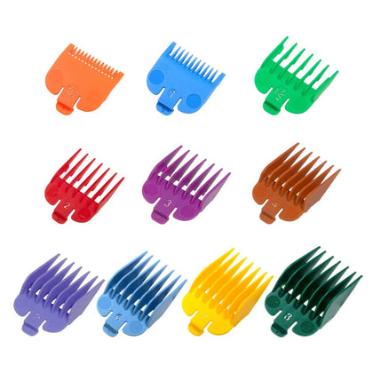 Clipper Guards Set Compatible with Most Wahl Clippers, Color Coded Clipper Guides Replacement - 1/16" to 1", 10 Piece
