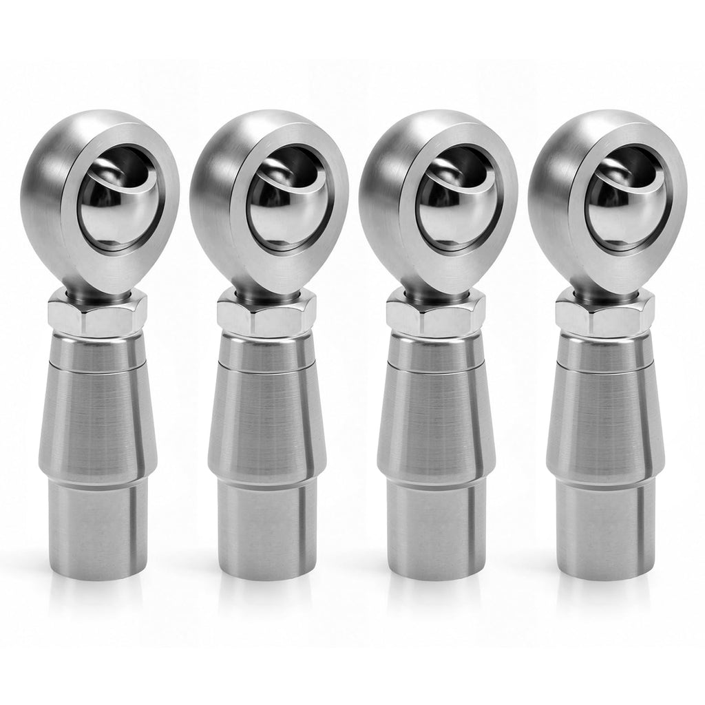 MDEOOSKY 2 Pair 3/8" Heim Joint Rod End Kit, 0.375” Chromoly Joints Panhard Kit with Tube Adapters & Jam Nuts, Ideal for Steering and Suspension Systems