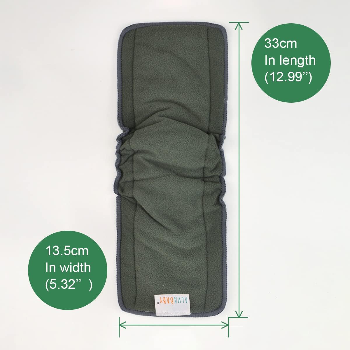 BABY Reusable 4 Layers 6 Pack Inserts with Gussets for Baby Cloth Diaper and Cloth Diapers Covers 6FLN