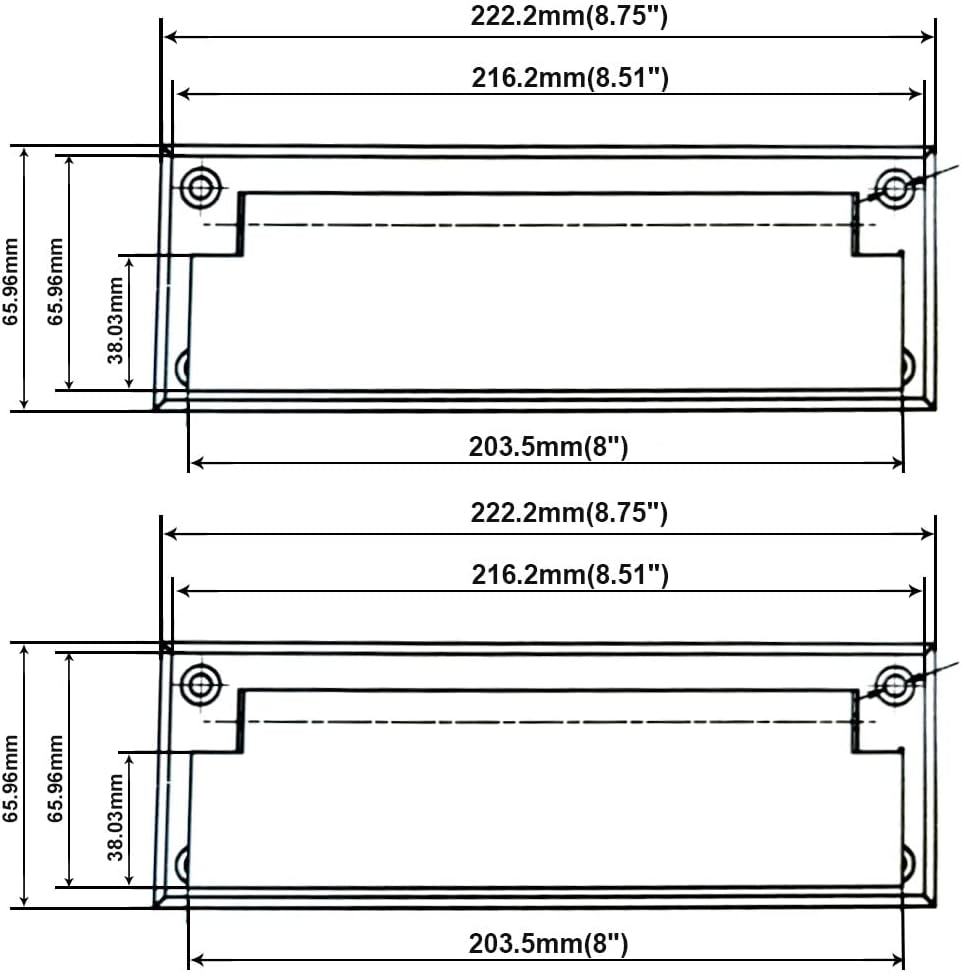 Solid Brass Mail Slot With Interior Frame and Back Plate, 8-7/8''X2-7/8", Polished Brass, 1 Pack, Made in Taiwan