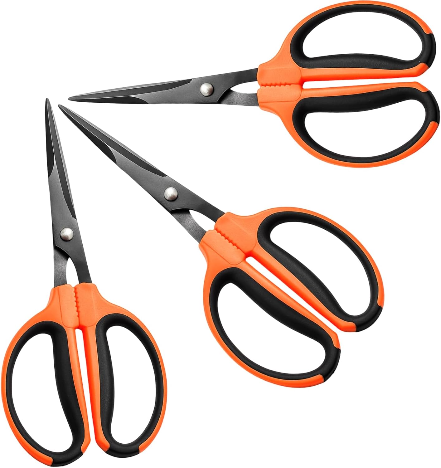 3 Packs Trimming Scissors Teflon Coated Non Stick Blades Pruning Shears Gardening Hand Pruning Snips with Straight