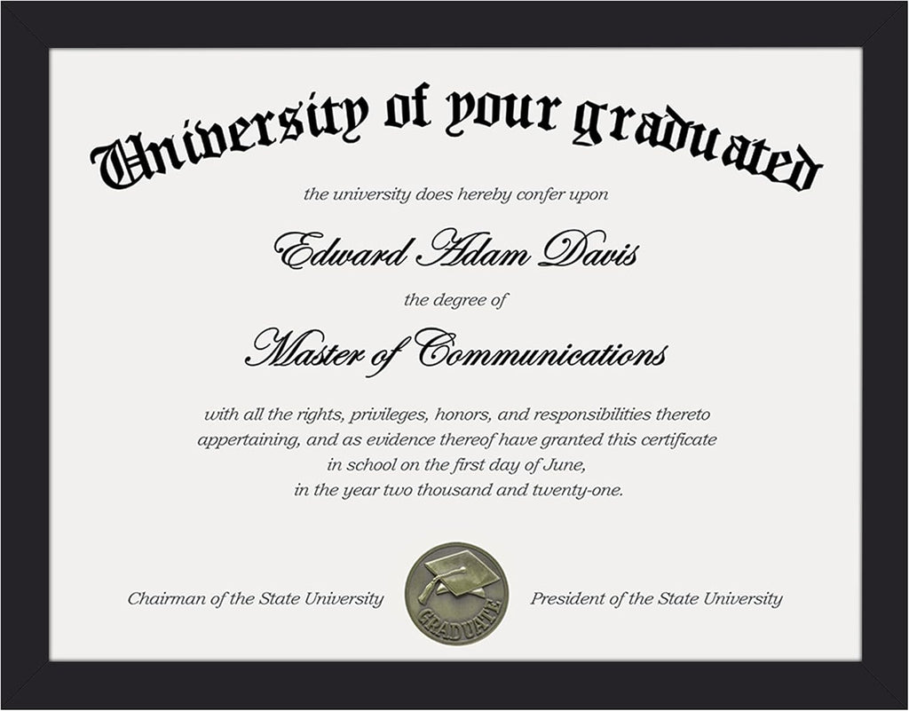 Certificate Frame, 8.5 by 11 Diploma Frames, 1 Pack, Black | Clear Plexiglass, 8.5x11 Document Degree Frames for