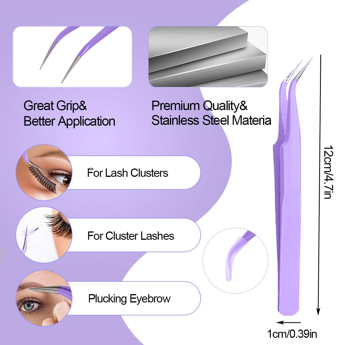 Lash Bond and Seal Kit DIY Lash Extension | Waterproof Lashe Cluster Glue 72h Hold and Seal Lash Remover Tweezers for