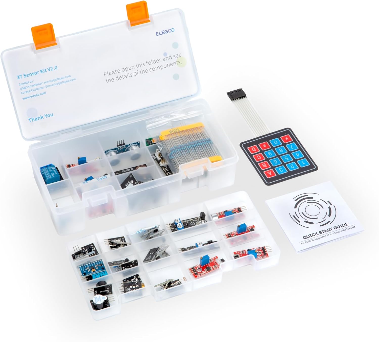ELEGOO 37 in 1 Sensor Modules Kit with Tutorial Compatible with Arduino | Upgraded Parts, Suitable for UNO R3 MEGA
