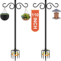 Double Shepherds Hooks for Outdoor,2 Pack 110Inch Bird Feeder Pole with 5 Prongs Base,Heavy Duty Shepherds