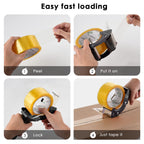 2 Pcs Rapid-Replace Packing Tape Dispenser Guns with Extra Blade, 2IN(50mm) Lightweight Ergonomic Industrial Handheld