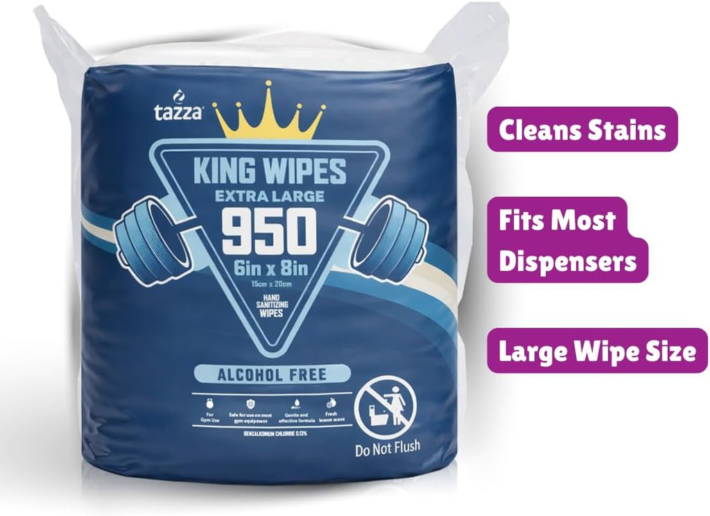 Gym Equip Wipes, 4 x 950 Count (3800 Total Wipes) - Durable, Pre-Saturated Gym Equipment & Surface Cleaning Wipes