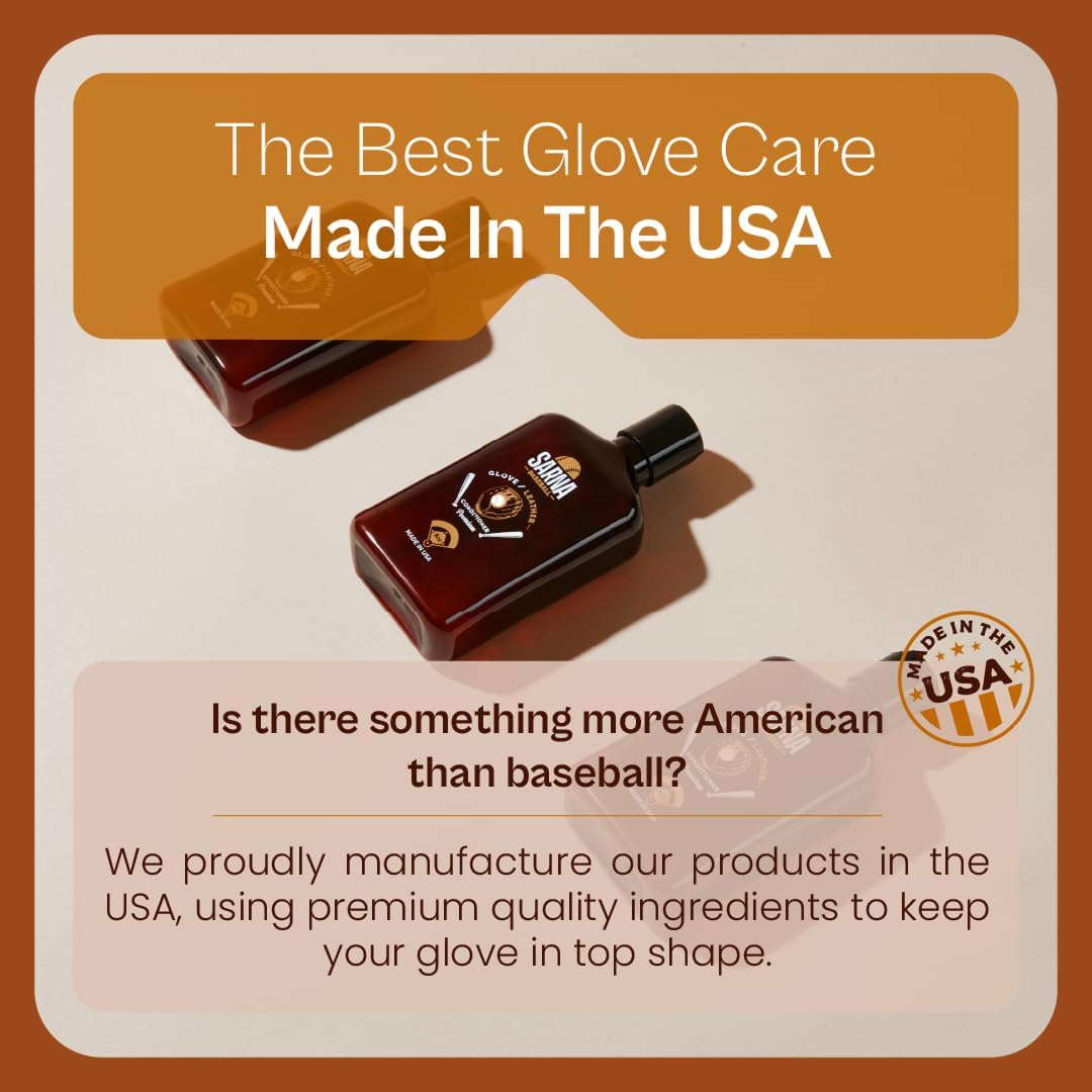 Glove Oil for Softball & Baseball Gloves, 8 Oz – Lanolin-Based Formula, Helps Soften Leather & Prevents Cracking –