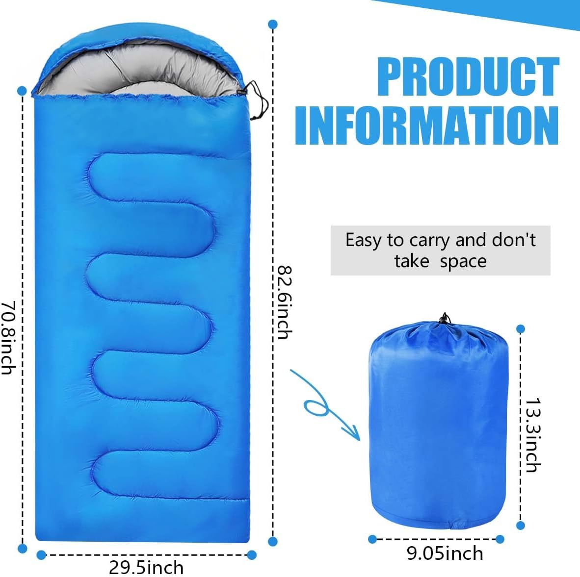 Camping Sleeping Bags for Adults Kids Waterproof Lightweight Sleeping Bag for Cold Weather or Warm Backpacking Hiking