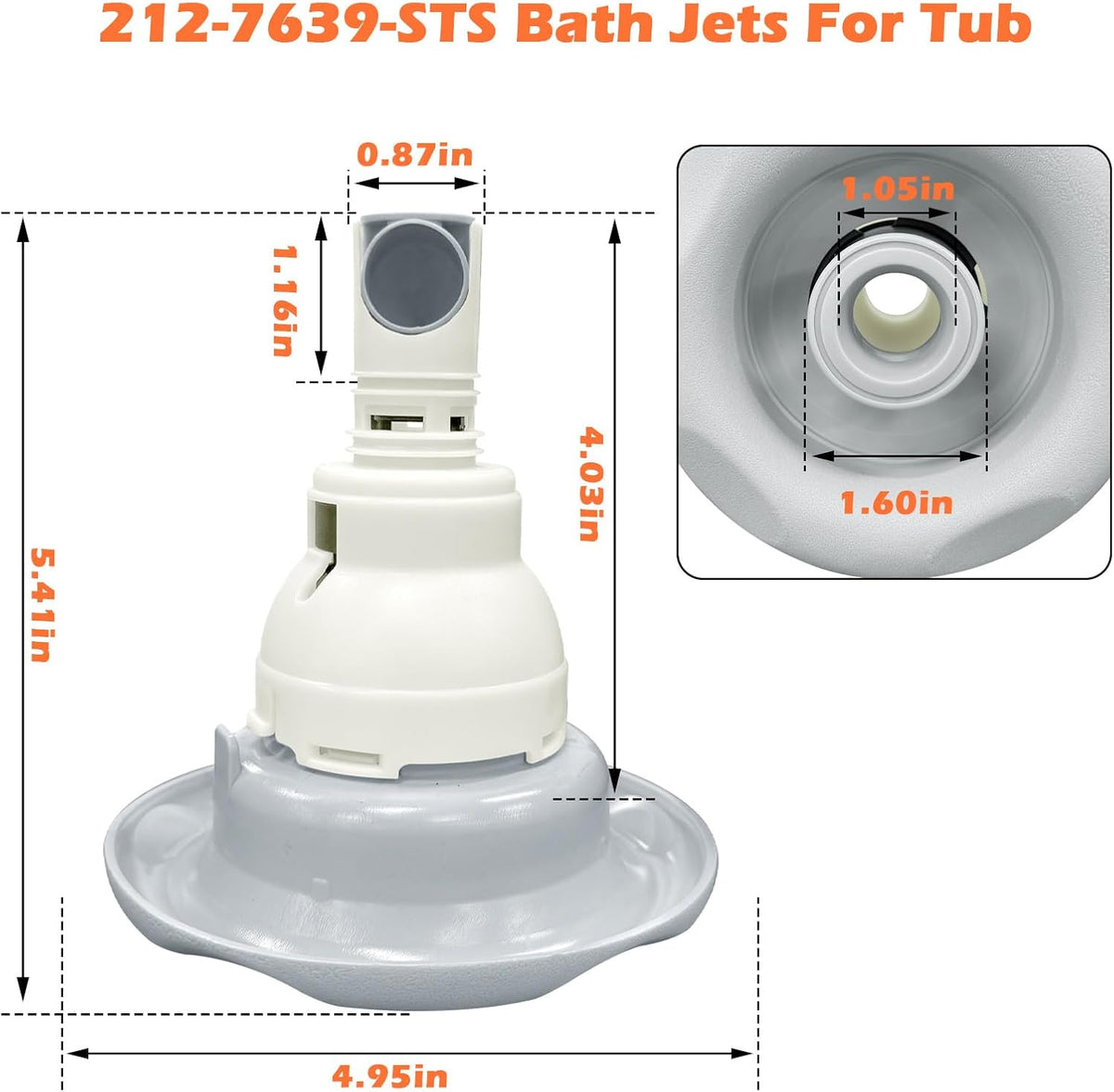 212-7639-STS Bathtub Hot Tub Jets Replacements