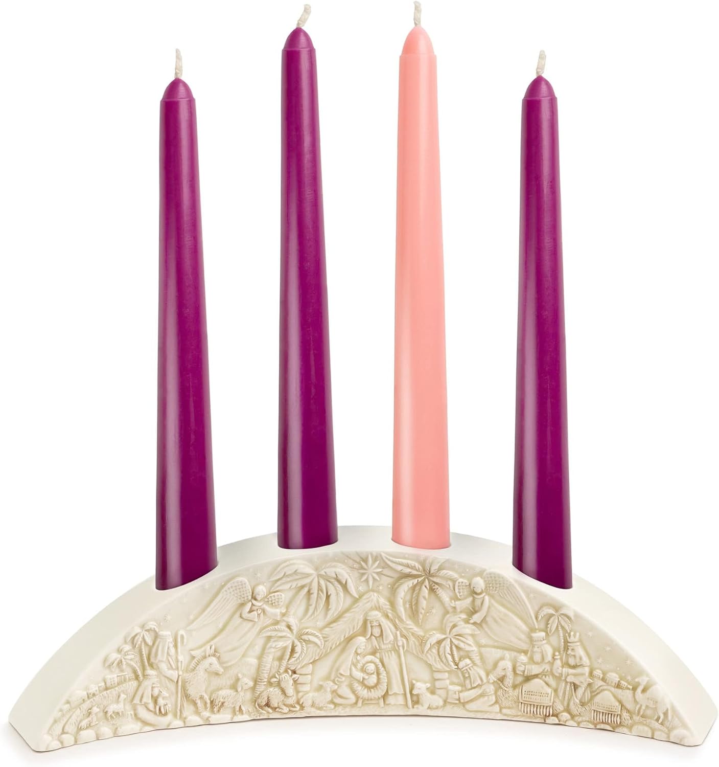 Nativity Christmas Advent Candle Holder Set, 12.25 x 3.25 in