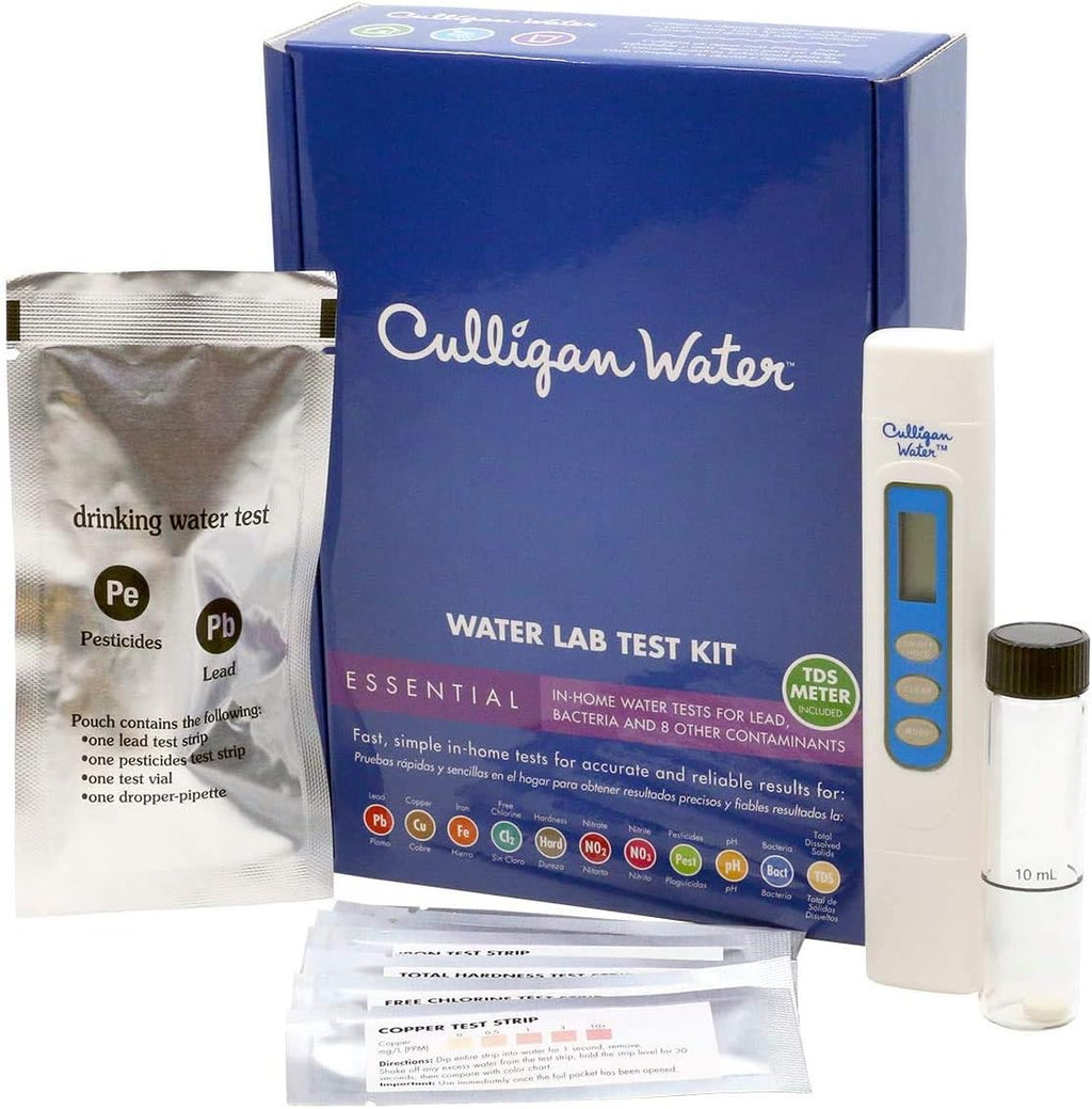 Essential Water Lab Test Kit – Comprehensive Home Water Testing for Lead, Bacteria, Nitrates, pH, Hardness, Chlorine