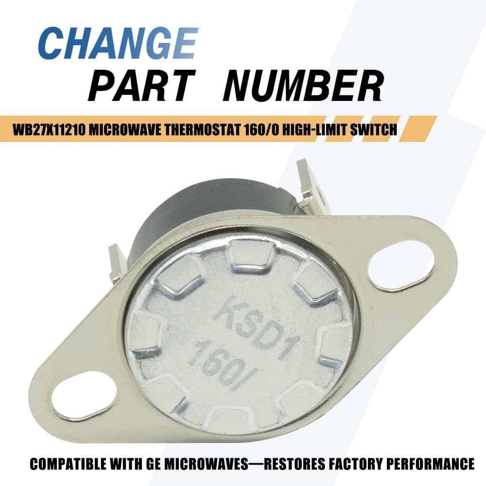 WB27X11210 Microwave Thermostat 160/0 High-Limit Switch Compatible with GE Hotpoint Replacements 3026291 AP5803553 PS8767141 EAP8767141