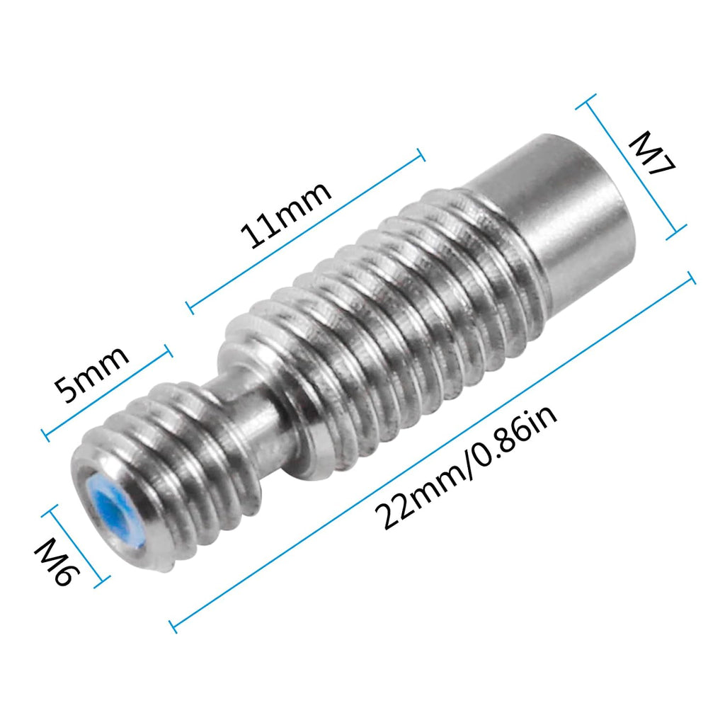 for E3D V6 Hotend Remote Short Direct Heat Sink 1.75mm, Bimetal Heatbreak, and Nozzle/Heater Block for Feeding 3D
