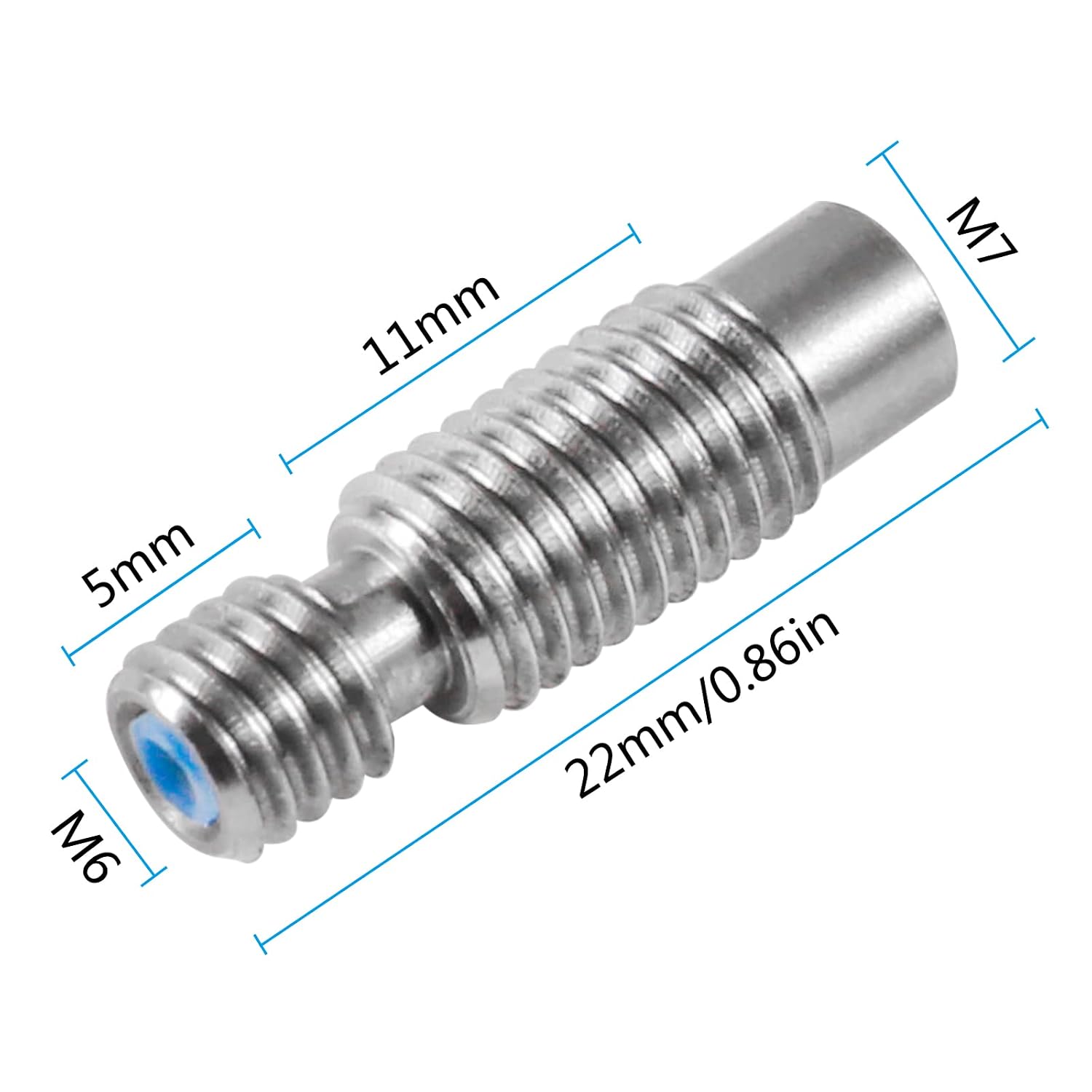 for E3D V6 Hotend Remote Short Direct Heat Sink 1.75mm, Bimetal Heatbreak, and Nozzle/Heater Block for Feeding 3D