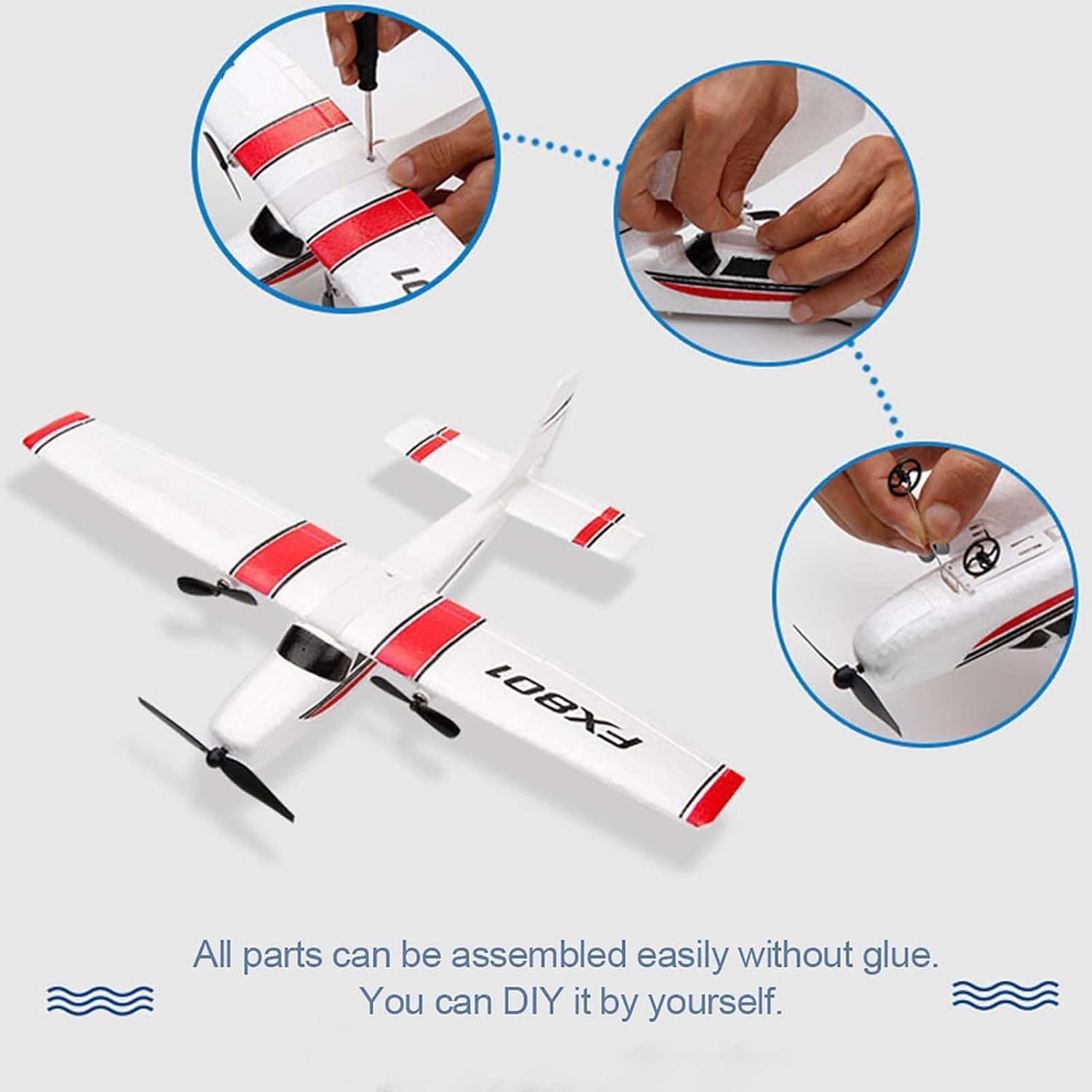 RC Plane, 2.4GHz 2 Channel Remote Control Airplane, EPP Foam Airplane Glider, Easy to Fly RC Aircraft for Beginners