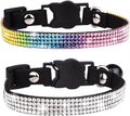 Black Kitten Collars with Bells Rhinestones Breakaway Cat Collar with Bell