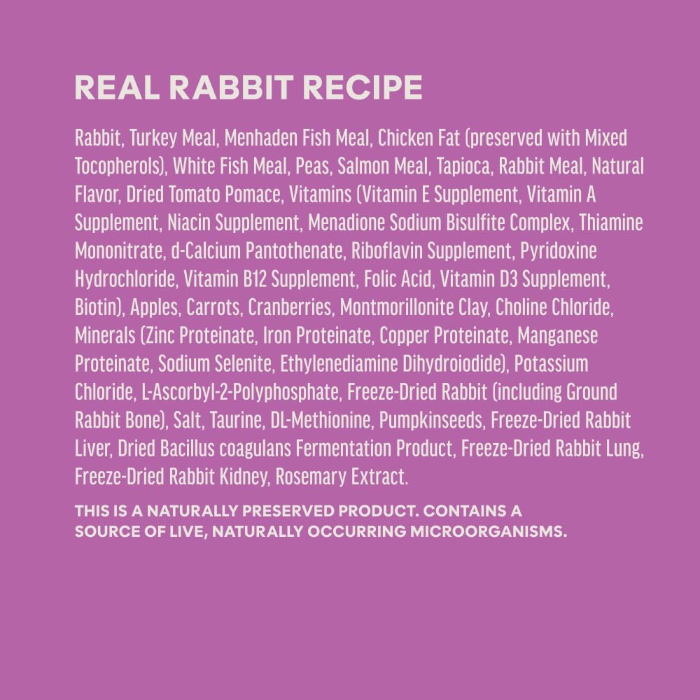 Original Dry Cat Food, Raw Coated Kibble, Real Rabbit, 4.5 lb. Bag