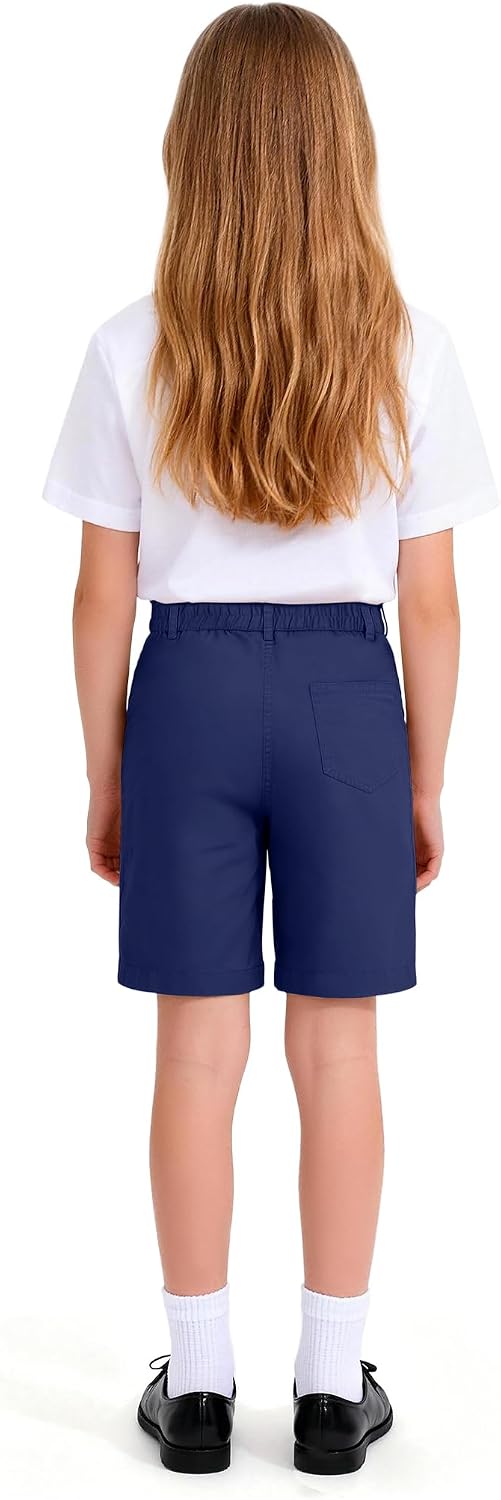 Uniform Shorts for Girls with Functional Pockets School Shorts