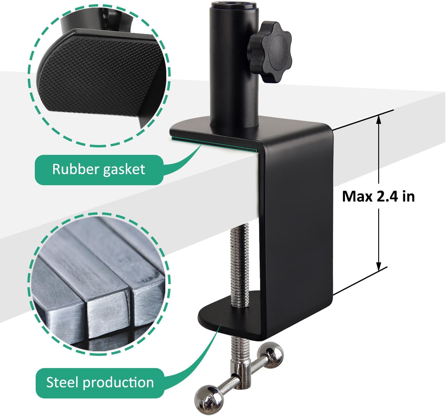 AT2020 Mic Stand, Adjustable Mic Boom Arm with Shock Mount, Foam Windscreen and Cable Ties, for AT2020 AT2020USB