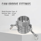 316 Stainless Steel 2" Camlock Fitting - Female thread pipe fitting