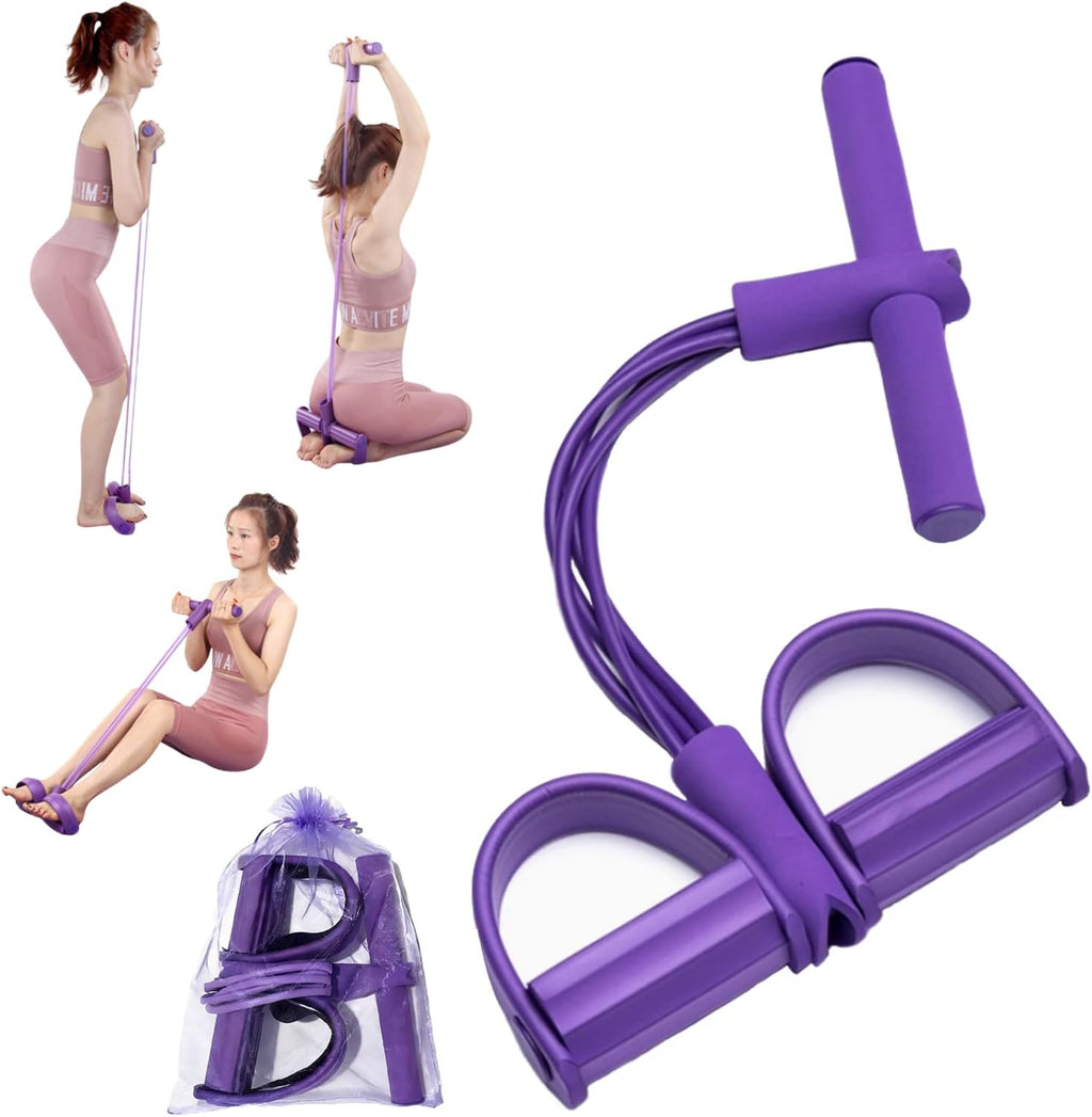 Fitness Resistance Bands Set with Handles & Ankle Straps - 4 Tube Exercise Bands for Arm, Leg, Strength Training