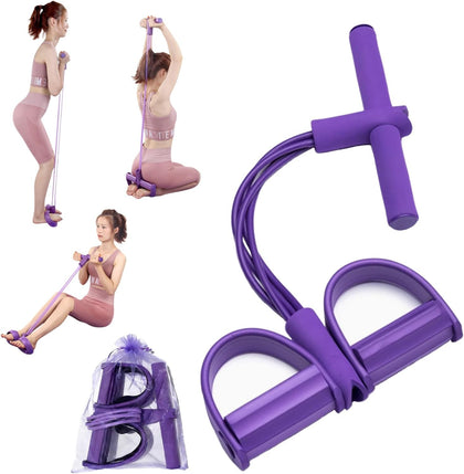 Fitness Resistance Bands Set with Handles & Ankle Straps - 4 Tube Exercise Bands for Arm, Leg, Strength Training