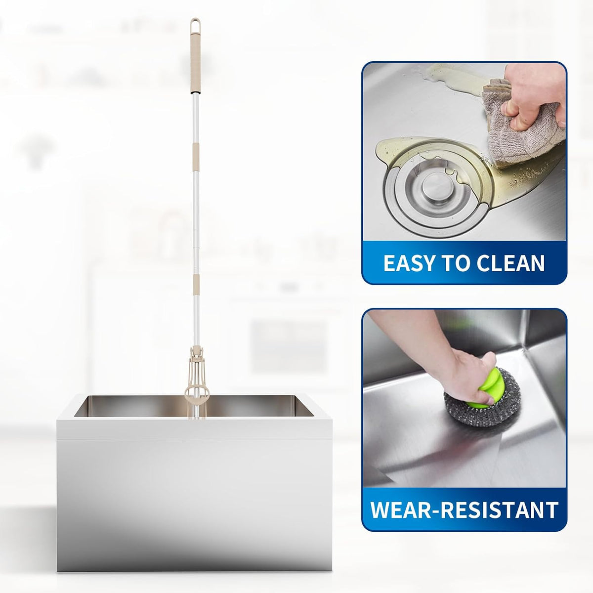 Stainless Steel Floor Mop Sink Mop sink | 19" x 22" x 12"