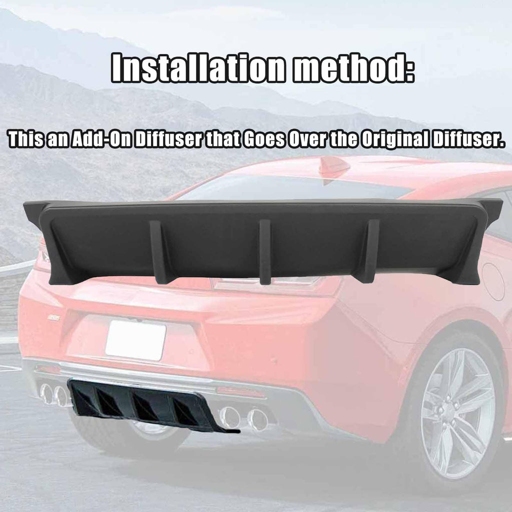 PFRREOR Rear Diffuser for Chevy Camaro SS 2016-2018